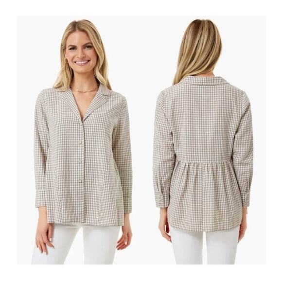 Tuckernuck Pomander Place Scarlett Blouse Gingham - Picture 1 of 8